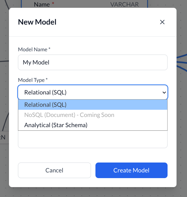 Different database types